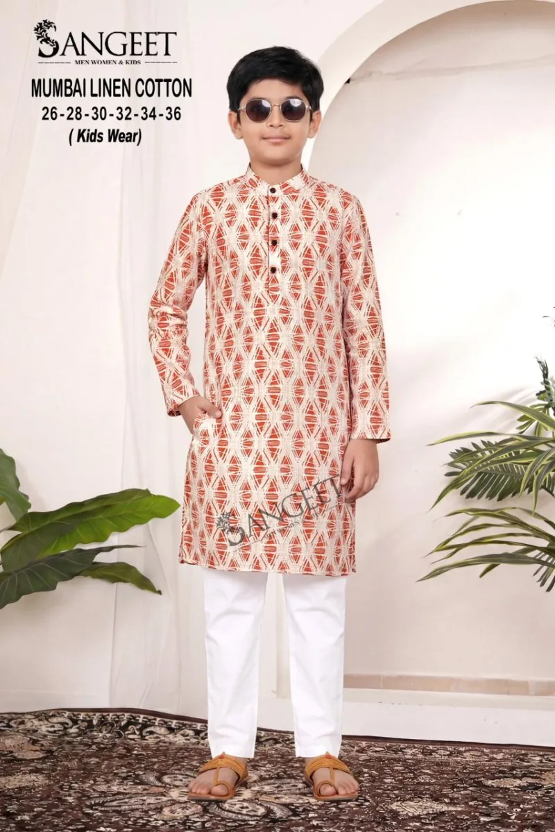 Sangeet Rayon Classic Rayon Kids Long Kurta Full Sleeves